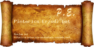 Pinterics Erzsébet névjegykártya