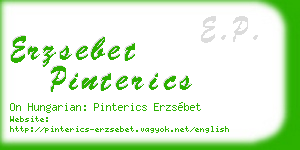 erzsebet pinterics business card